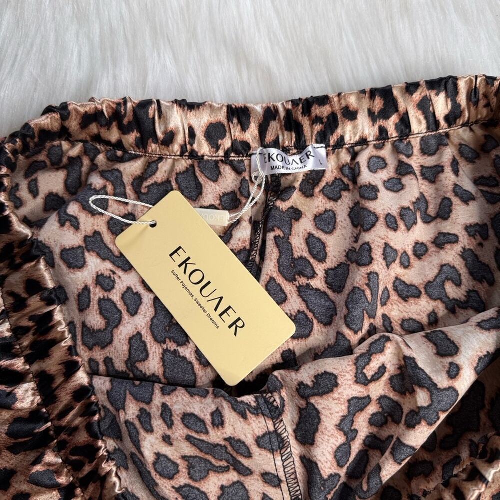 Leopard Print Satin PJ Cami Shorts Set - Picture 7 of 7